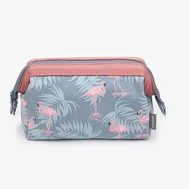 Fashionable Ladies' Toiletry Storage Bag With Animal Flamingo Pattern For Travel