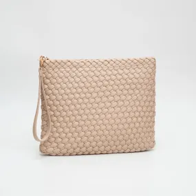 Faux Braided Leather Clutch