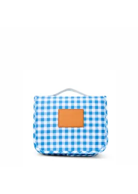 FELIX HANGING TOILETRY BAG - BLUE GINGHAM