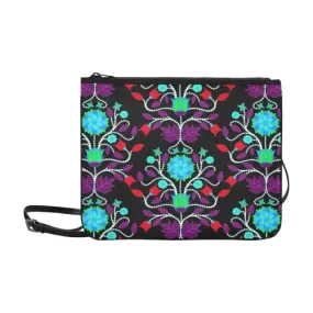 Floral Beadwork Four Clans Winter Slim Clutch Bag