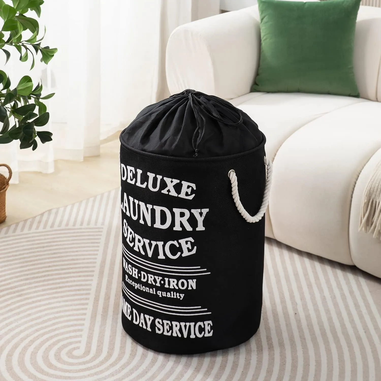 Foldable Laundry Bag with Lid Drawstring