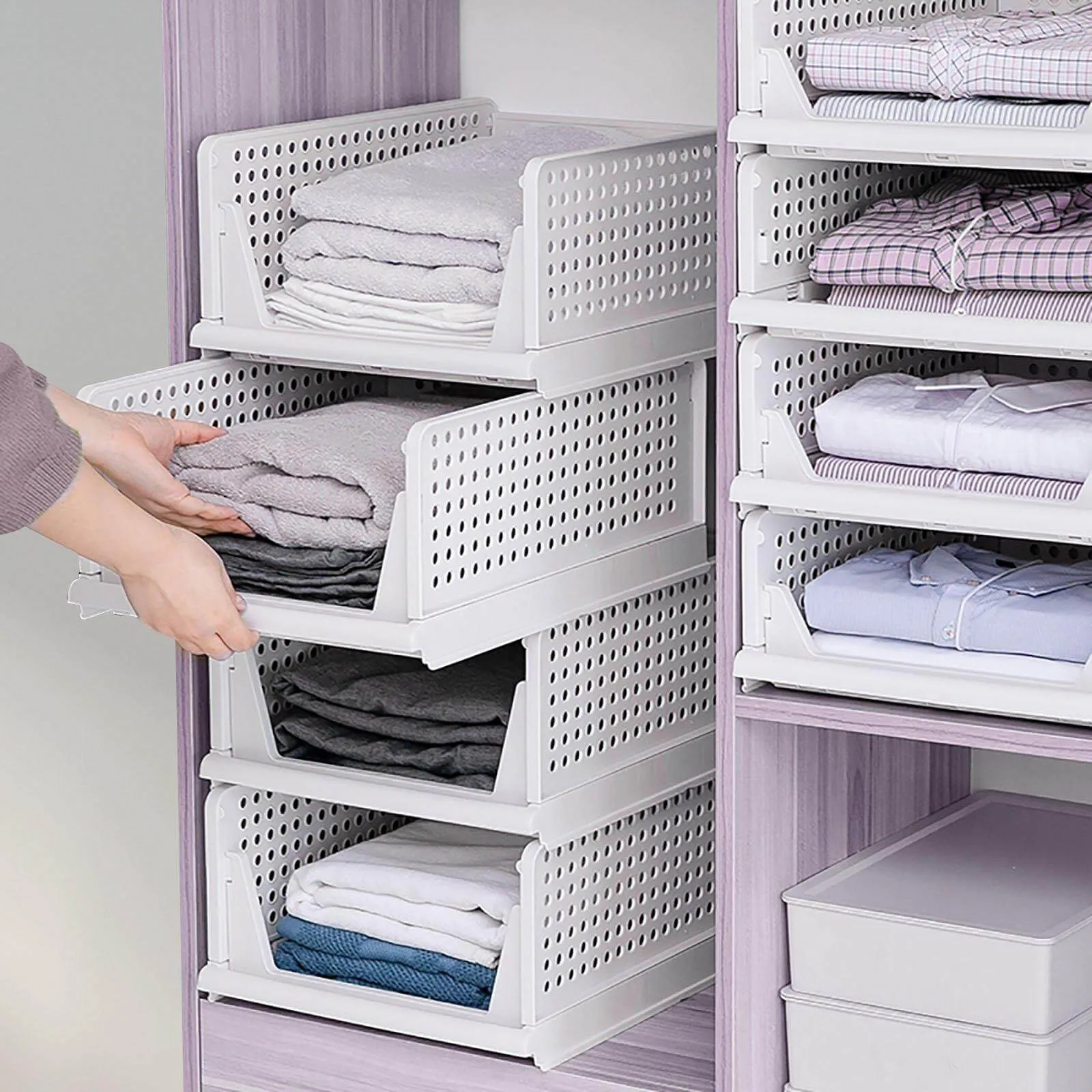 Foldable Multilayer Wardrobe Clothes Organizer Box