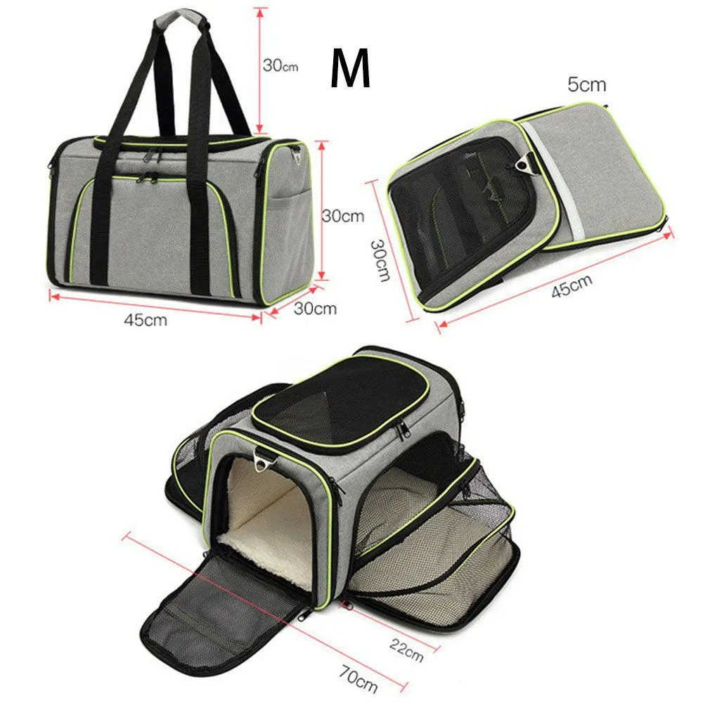 Foldable Outdoor Travel Pet Bag With Safety Zippers