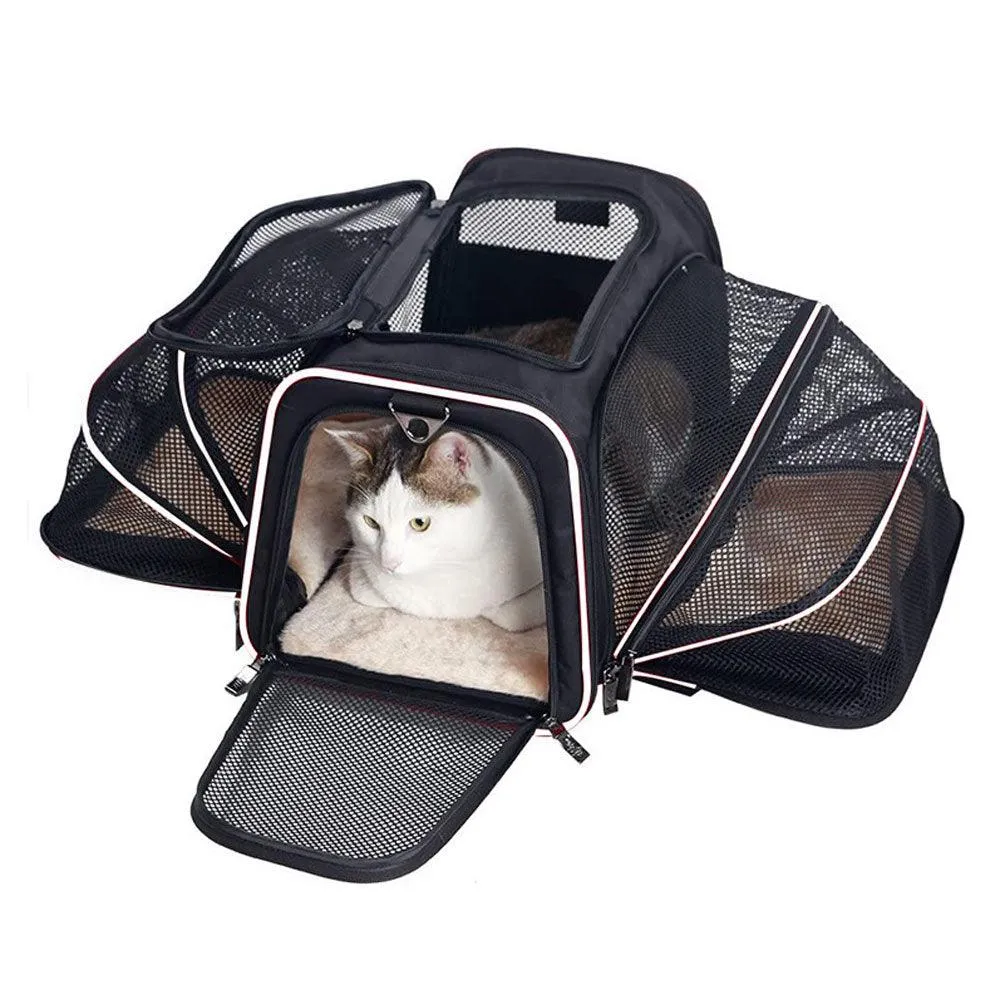 Foldable Outdoor Travel Pet Bag With Safety Zippers