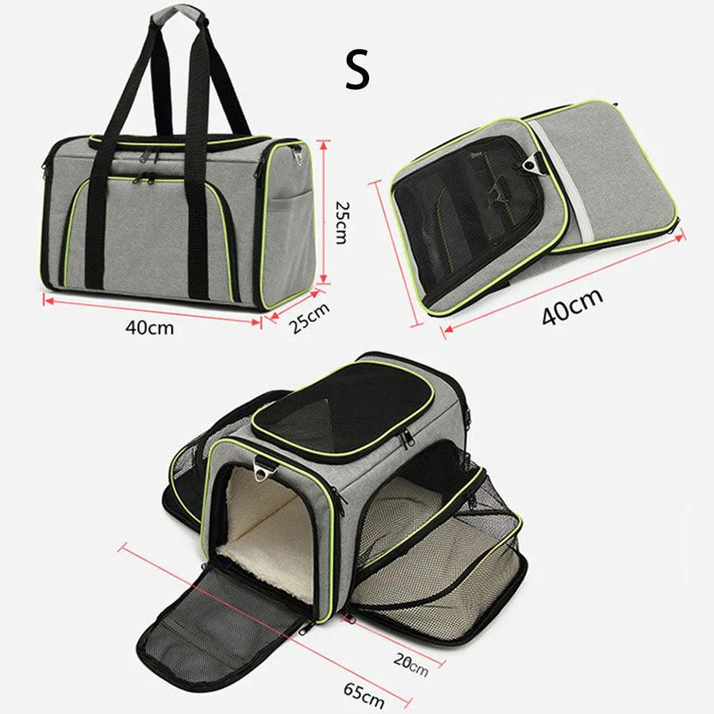 Foldable Outdoor Travel Pet Bag With Safety Zippers