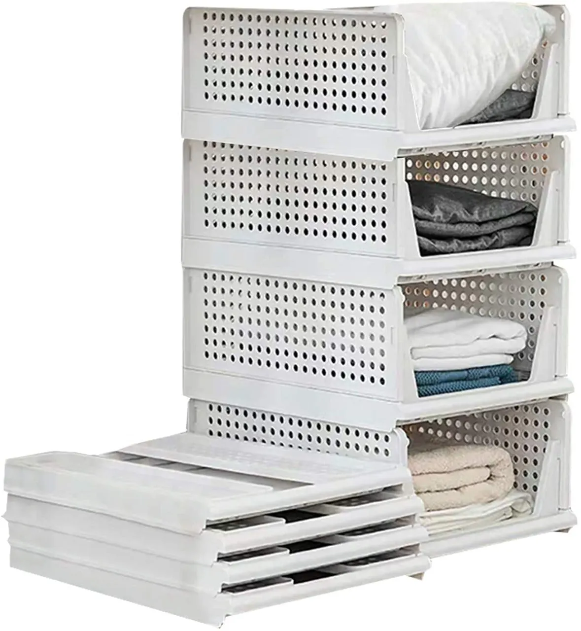 Foldable Pack Of 2 Multipurpose Wardrobe/Cupboard/Almirah Organizer Tray/Shelf Random Color By AK