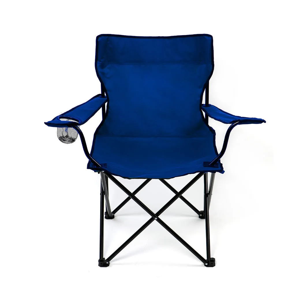 Folding Camping Chairs Arm Foldable Portable Outdoor Beach Fishing Picnic Chair Blue