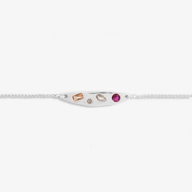 Gem Glow Gem Cluster Silver Plated 24.5cm Adjustable Bracelet 7183