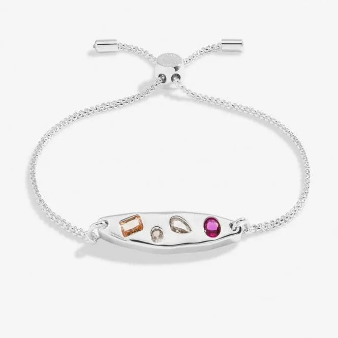 Gem Glow Gem Cluster Silver Plated 24.5cm Adjustable Bracelet 7183