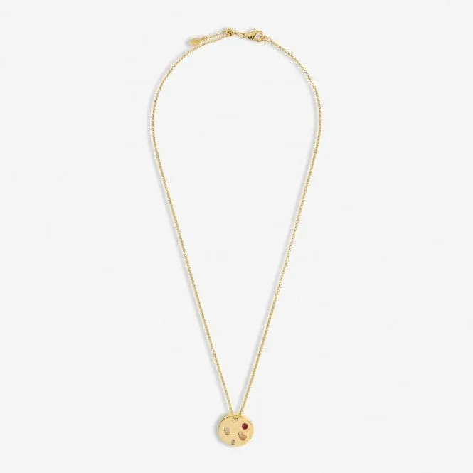 Gem Glow Hammered Gold Plated 50cm Adjustable Necklace 7182