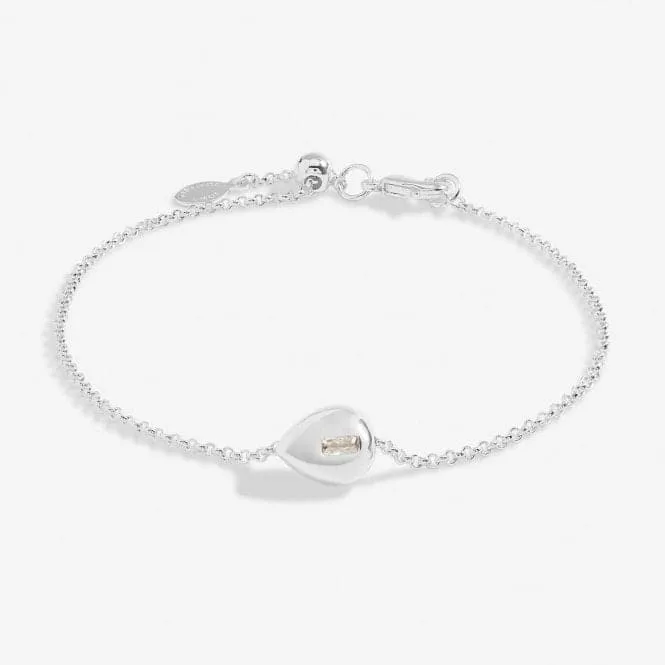 Gem Glow Teardrop Zirconia Silver Plated 19cm Adjustable Bracelet 7173