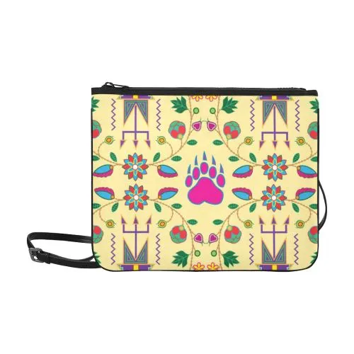 Geometric Floral Fall-Vanilla Slim Clutch Bag