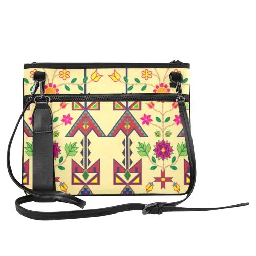 Geometric Floral Spring-Vanilla Slim Clutch Bag