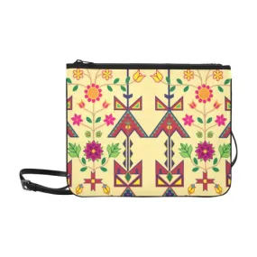 Geometric Floral Spring-Vanilla Slim Clutch Bag