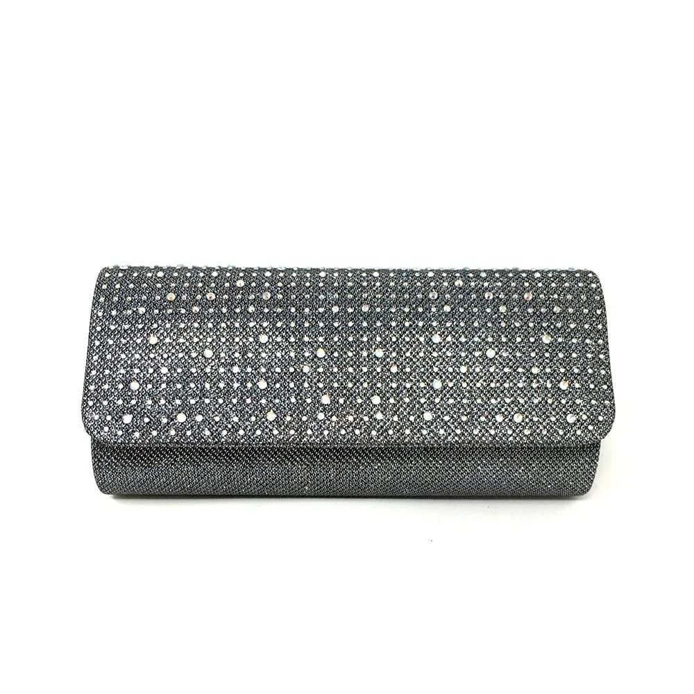 Glitter Diamante Evening Clutch Bag