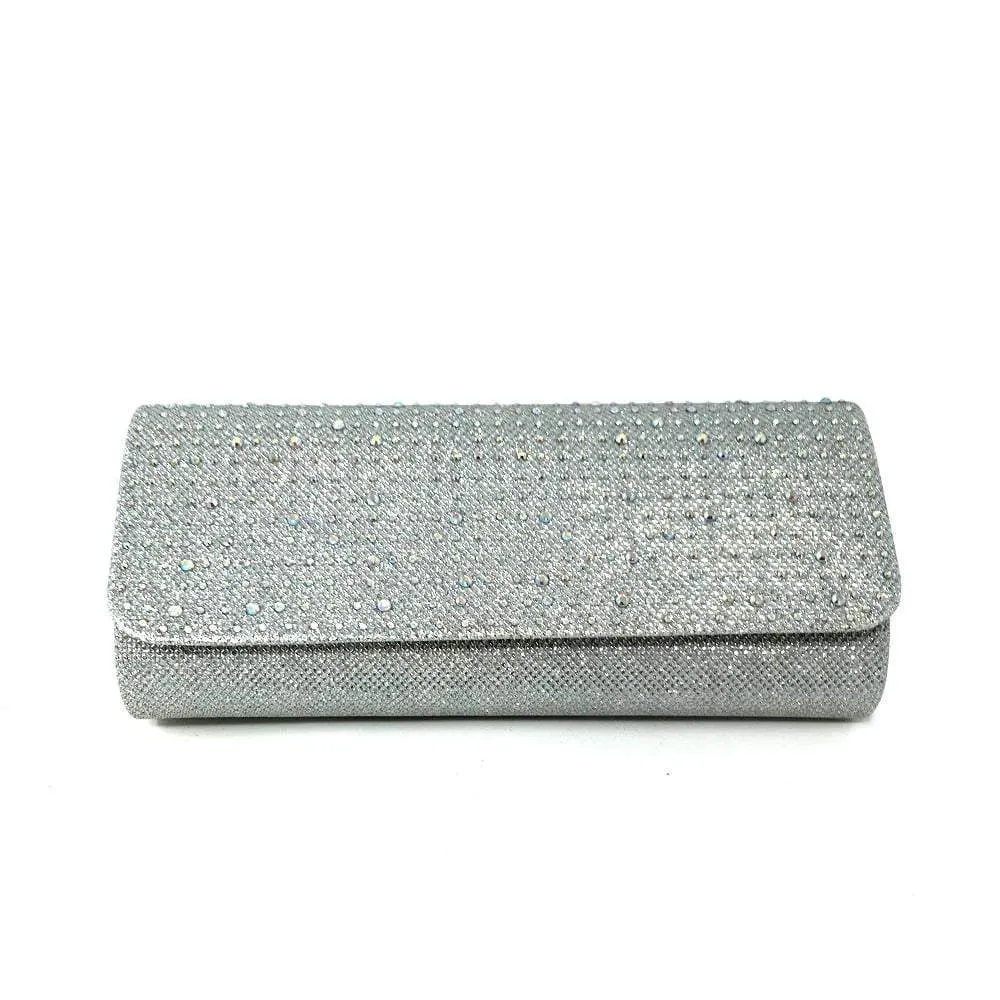 Glitter Diamante Evening Clutch Bag