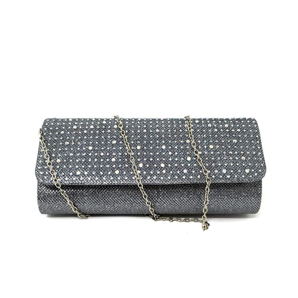 Glitter Diamante Evening Clutch Bag