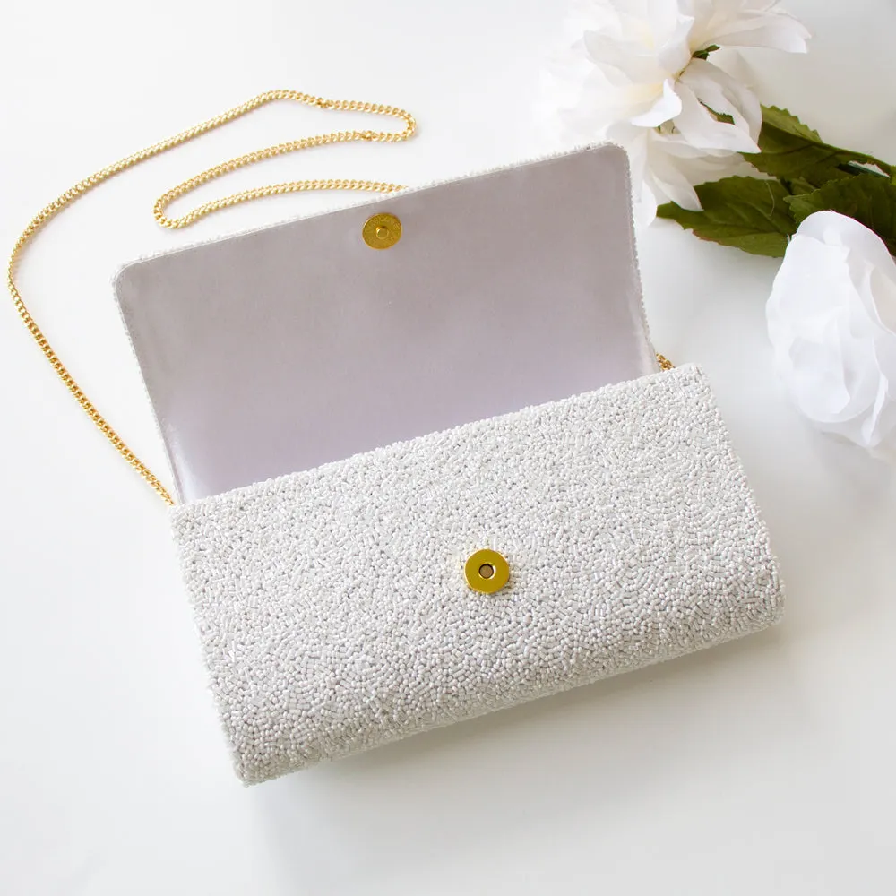 Gold Personalized Hand Beaded Clutch (FOG)