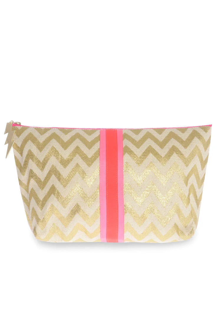 Gold Zigzag Wash Bag