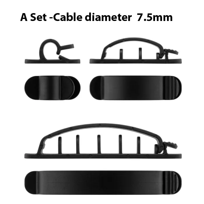 Goobay  cable organizer Desk/Wall Cable clip Black with 3M self-adhesive