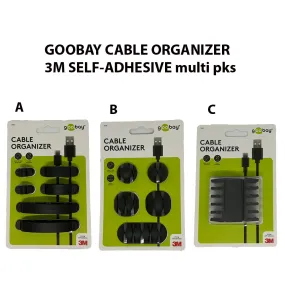 Goobay  cable organizer Desk/Wall Cable clip Black with 3M self-adhesive