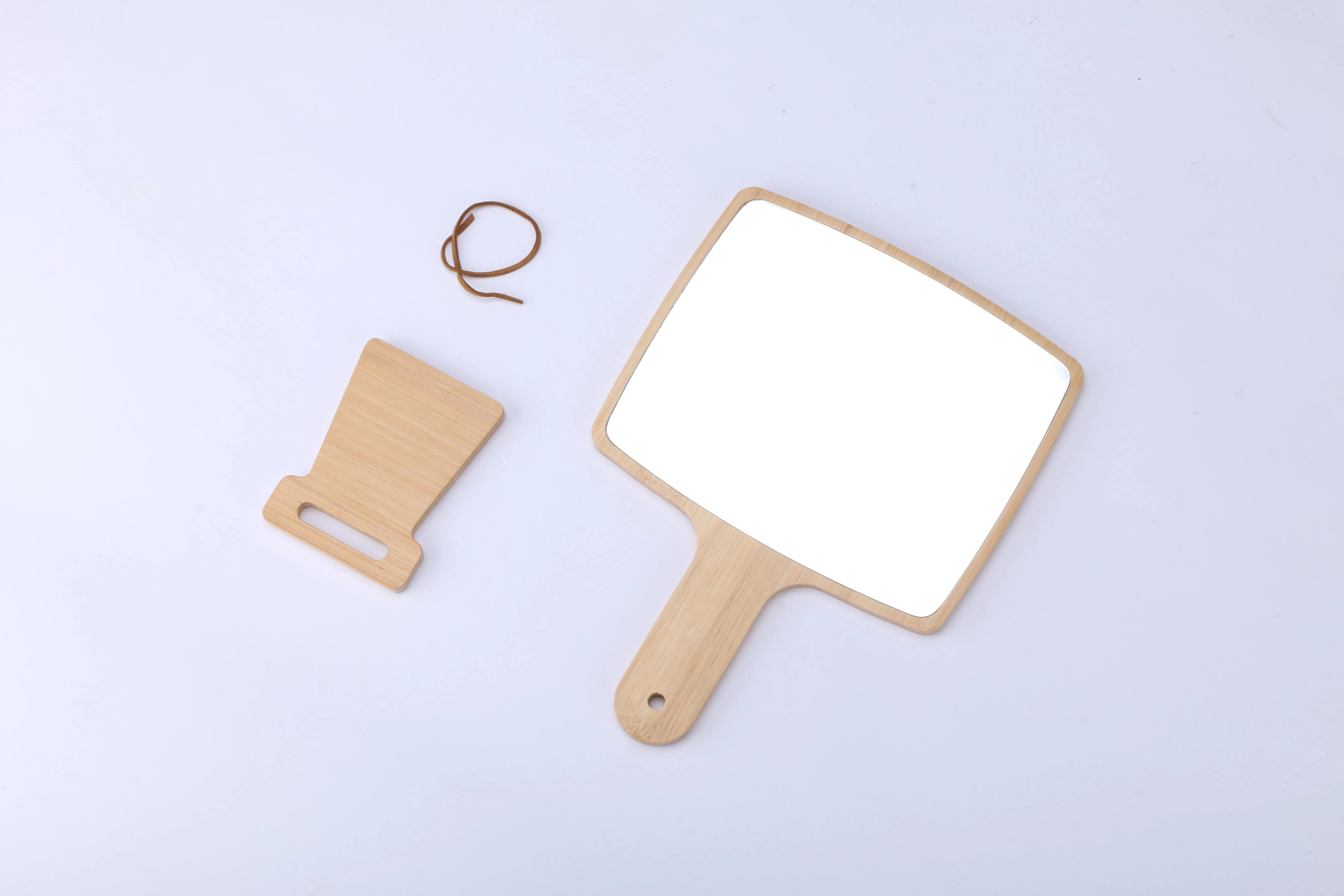 Handheld Portable Mirror-Wooden(SA2405-55)