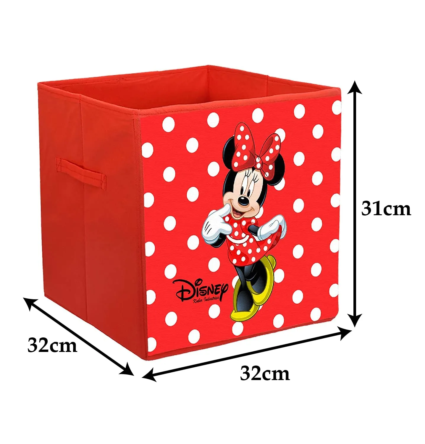 Heart Home Non-Woven Minnie Print Flodable Storage Box/Wardrobe Organizer For Home Decor (Red) 54HH4244.