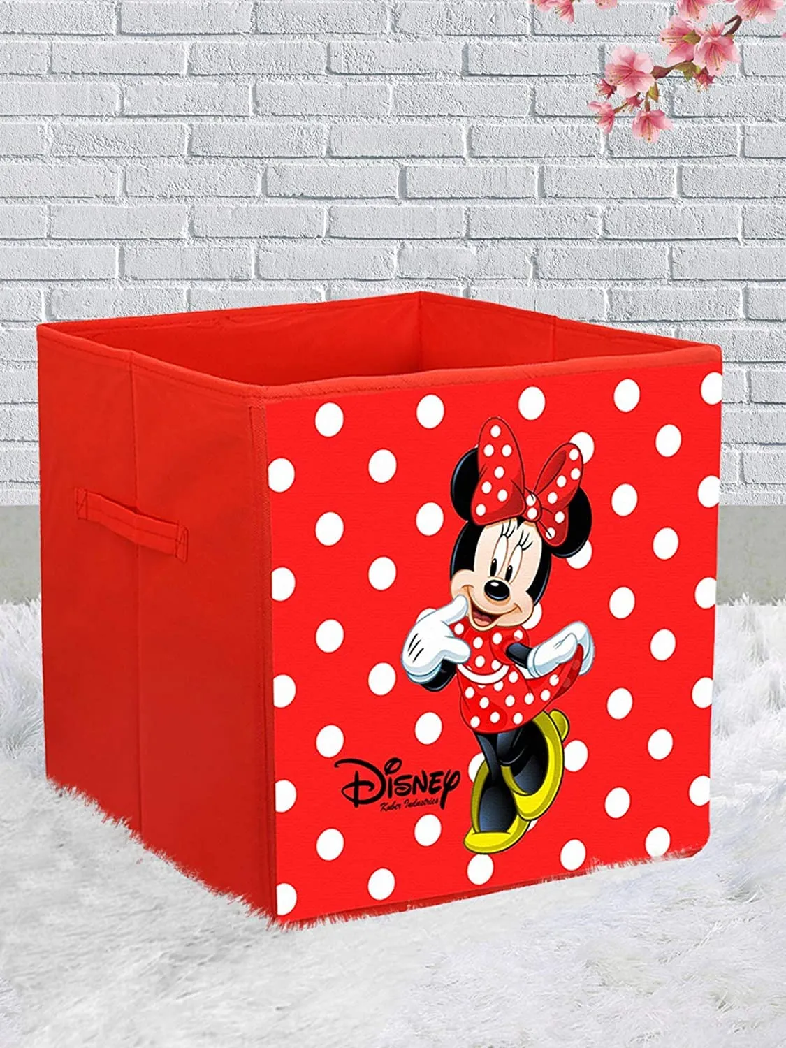 Heart Home Non-Woven Minnie Print Flodable Storage Box/Wardrobe Organizer For Home Decor (Red) 54HH4244.