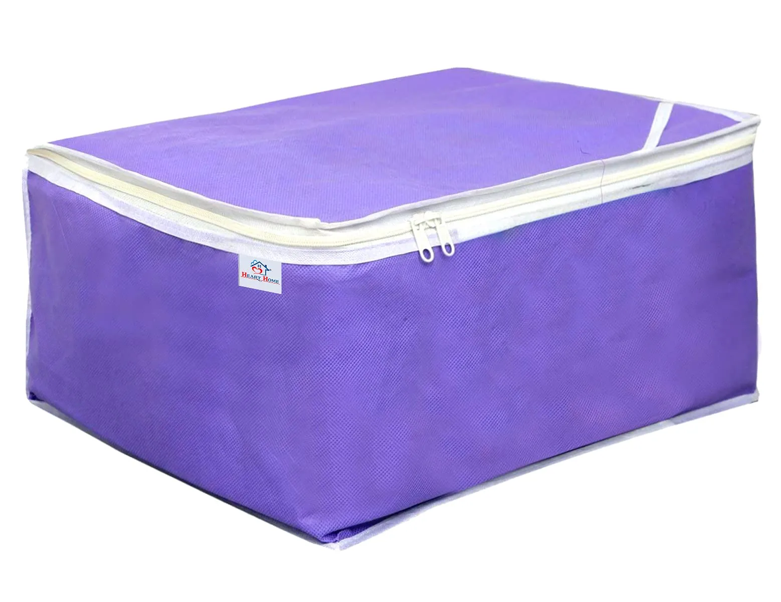 Heart Home Non Woven Petticoat Cover Wardrobe Organiser Clothes Storage Bag-Pack of 2 (Purple)-HS_38_HEARTH21677