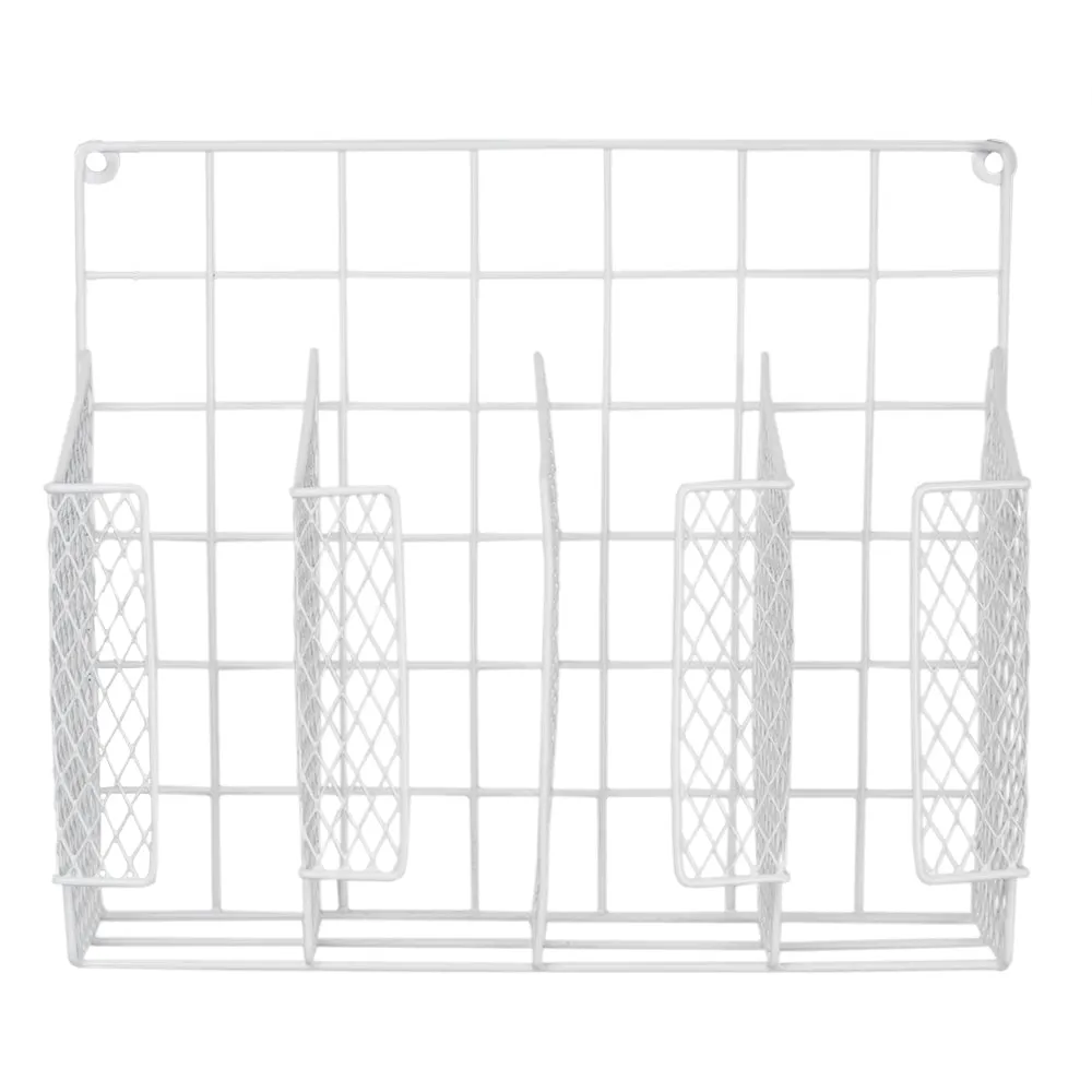 Home Basics Vinyl Coated Steel Kitchen Wrap Organizer, White, 13.5x3.5x11.5 Inches