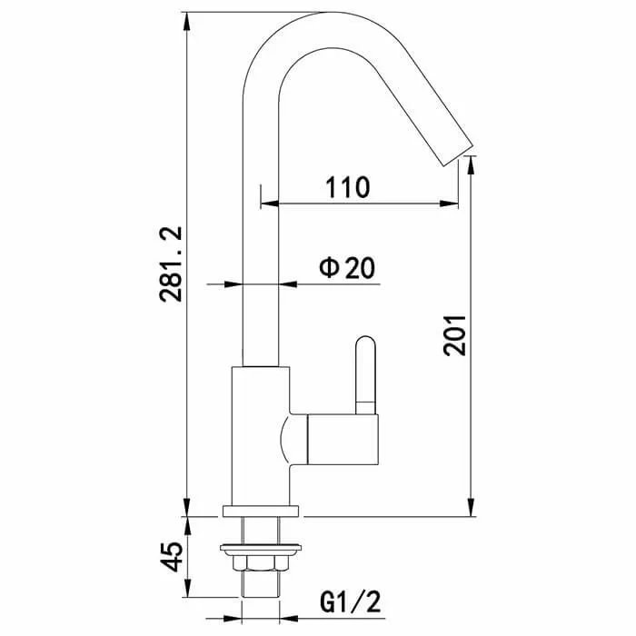 HOMELODY Bathroom Faucet Cold and Hot Water Single Lever Rotatable 360 ° Taps