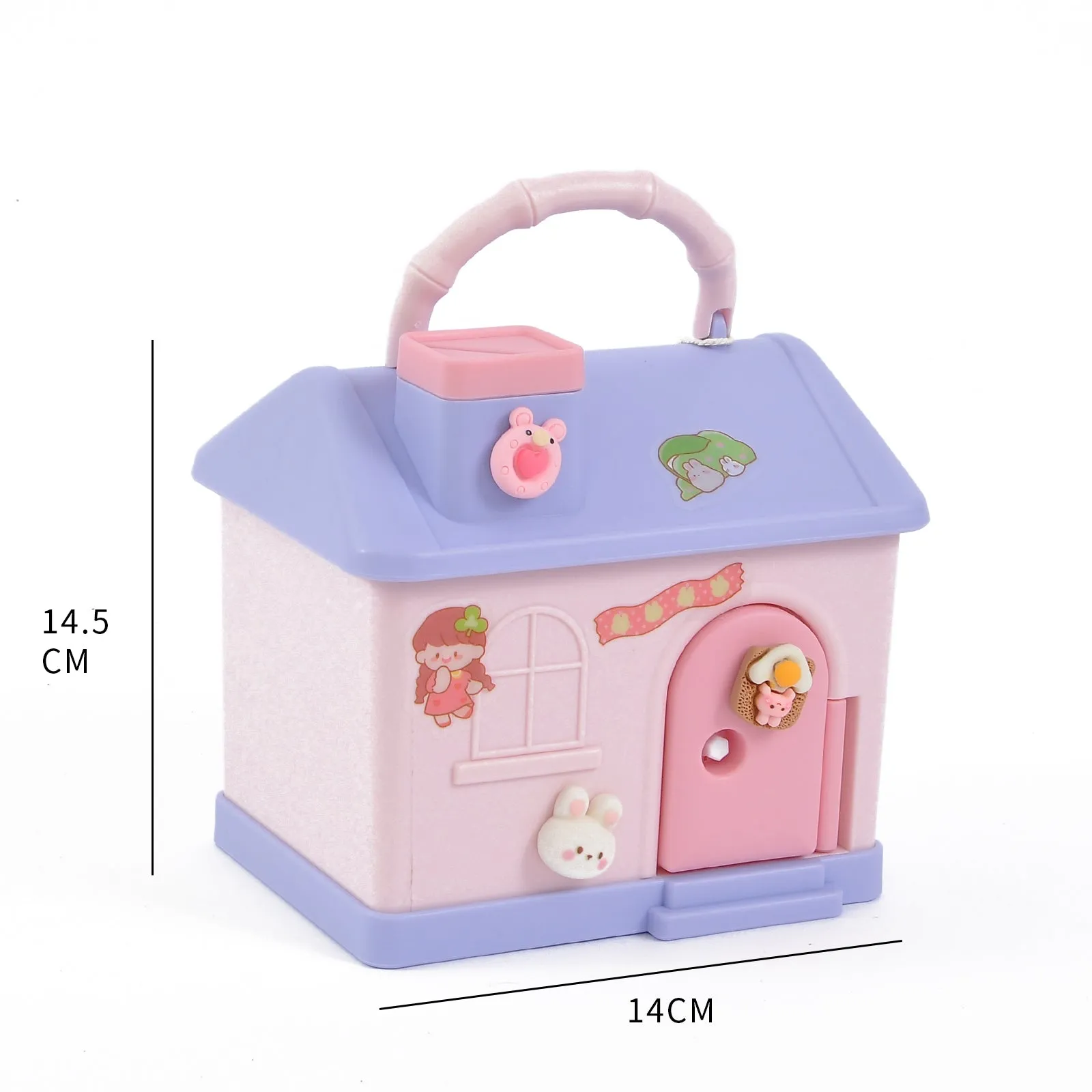 House shaped money bank with lock for kids.