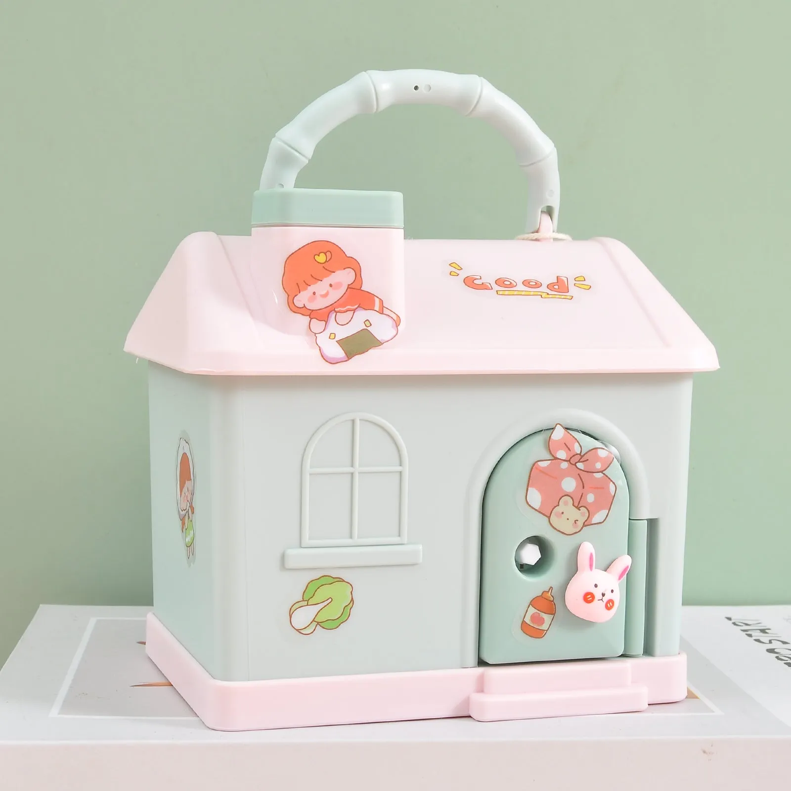 House shaped money bank with lock for kids.