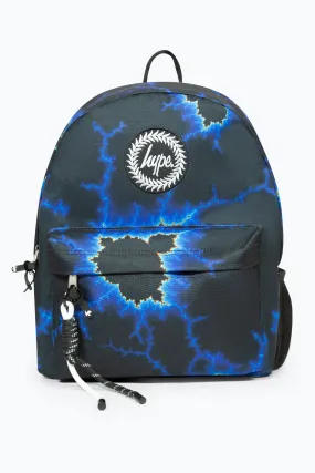 Hype Boys Black Blue Lightning Iconic Kids Backpack