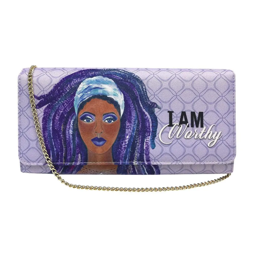 I Am Worthy Canvas Clutch