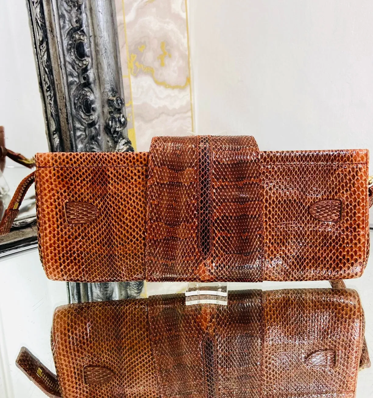 Jimmy Choo Snakeskin Wristlet Clutch Bag