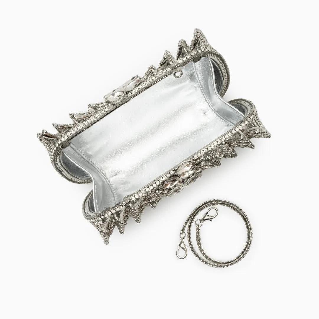 Julia Diamonds Clutch Bag - Silver