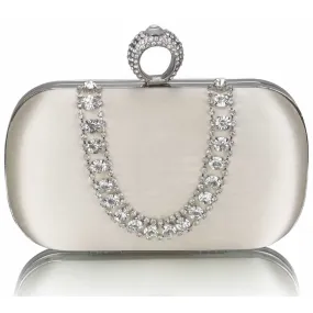 Katara Satin and Crystal Clutch Handbag