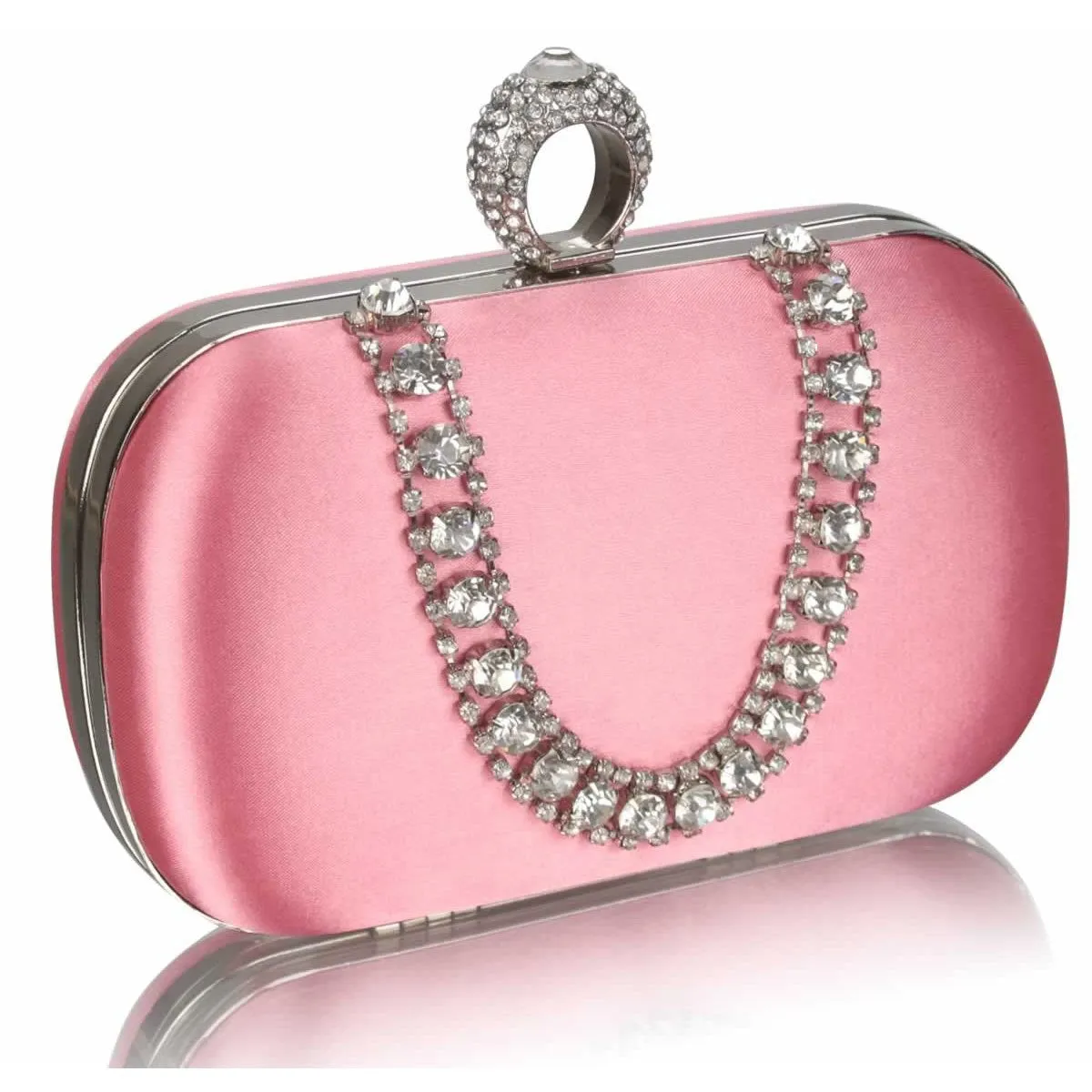 Katara Satin and Crystal Clutch Handbag