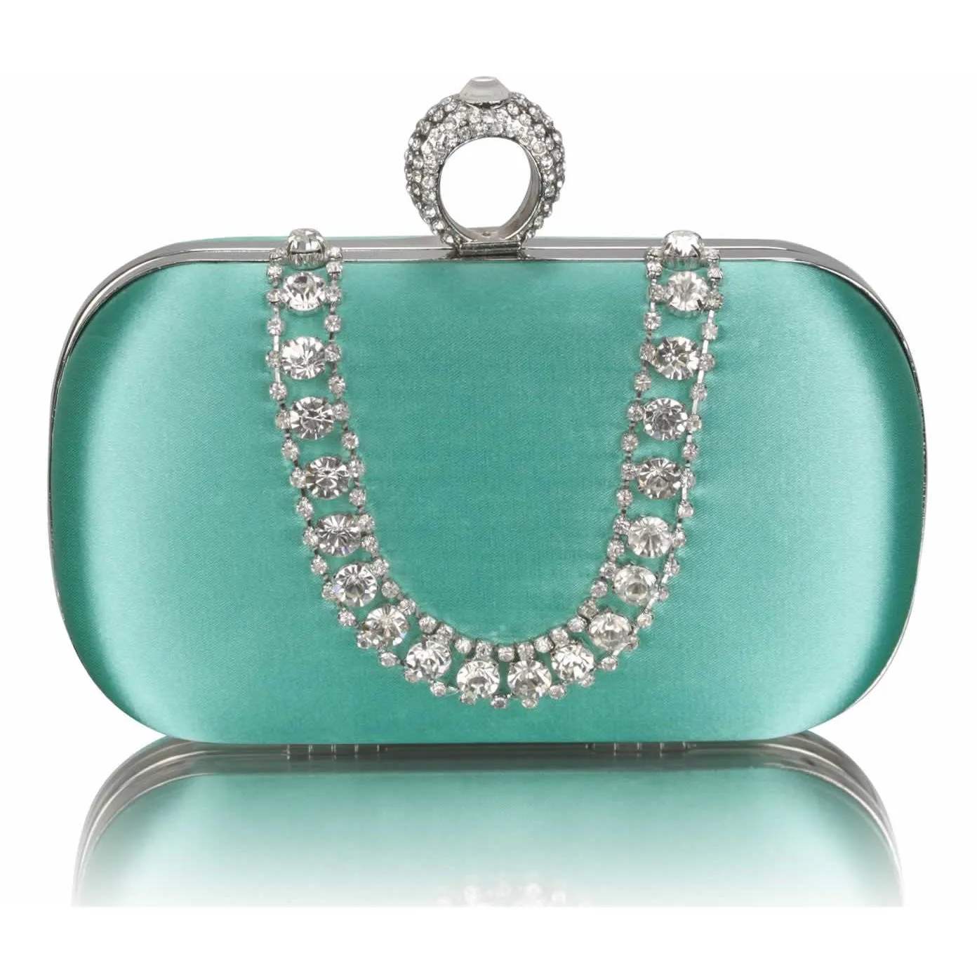 Katara Satin and Crystal Clutch Handbag