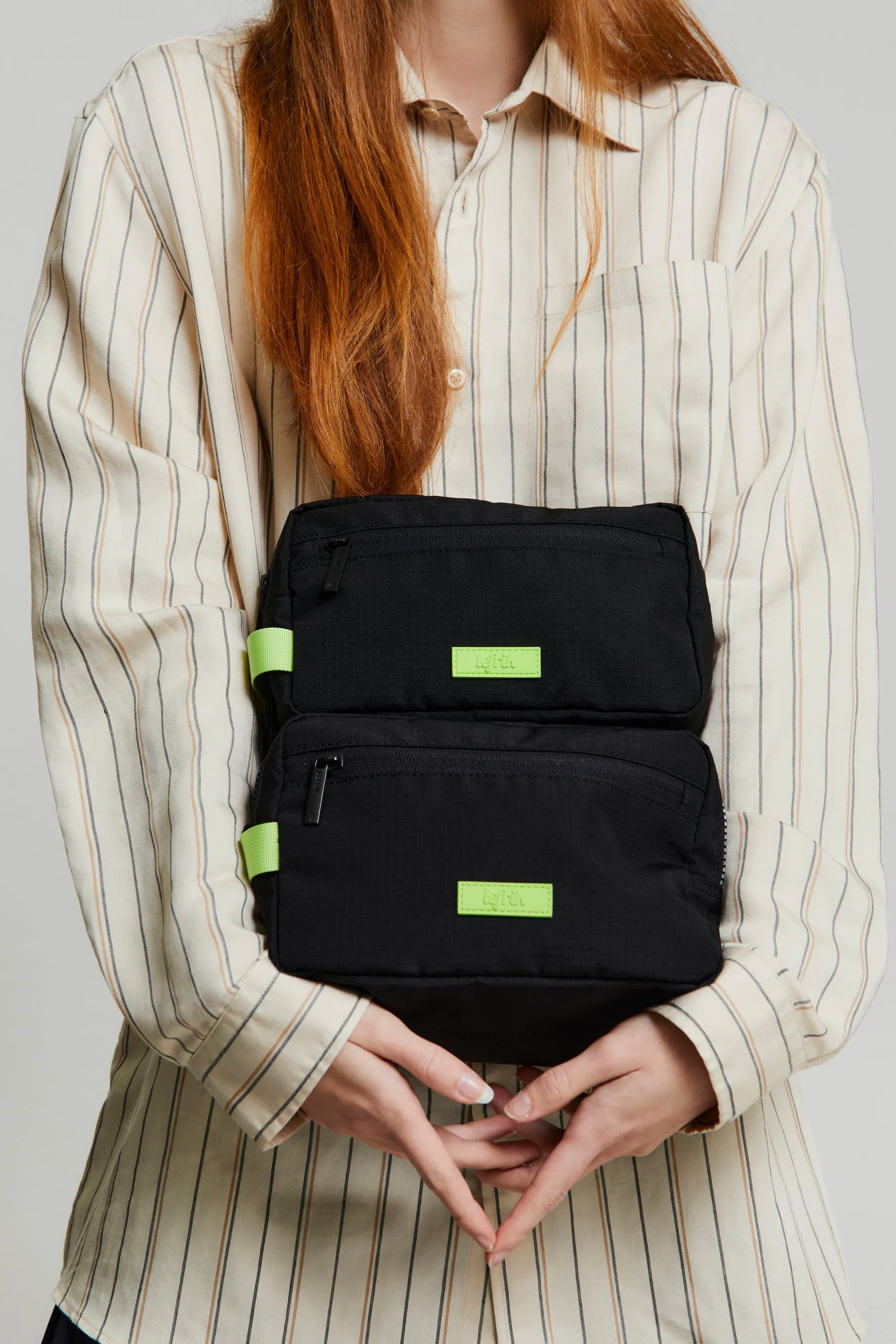 Kei Double Washbag Black Lime Vandra