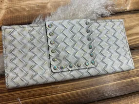 K.I.G. Extra Large Leather Wallet - Weave