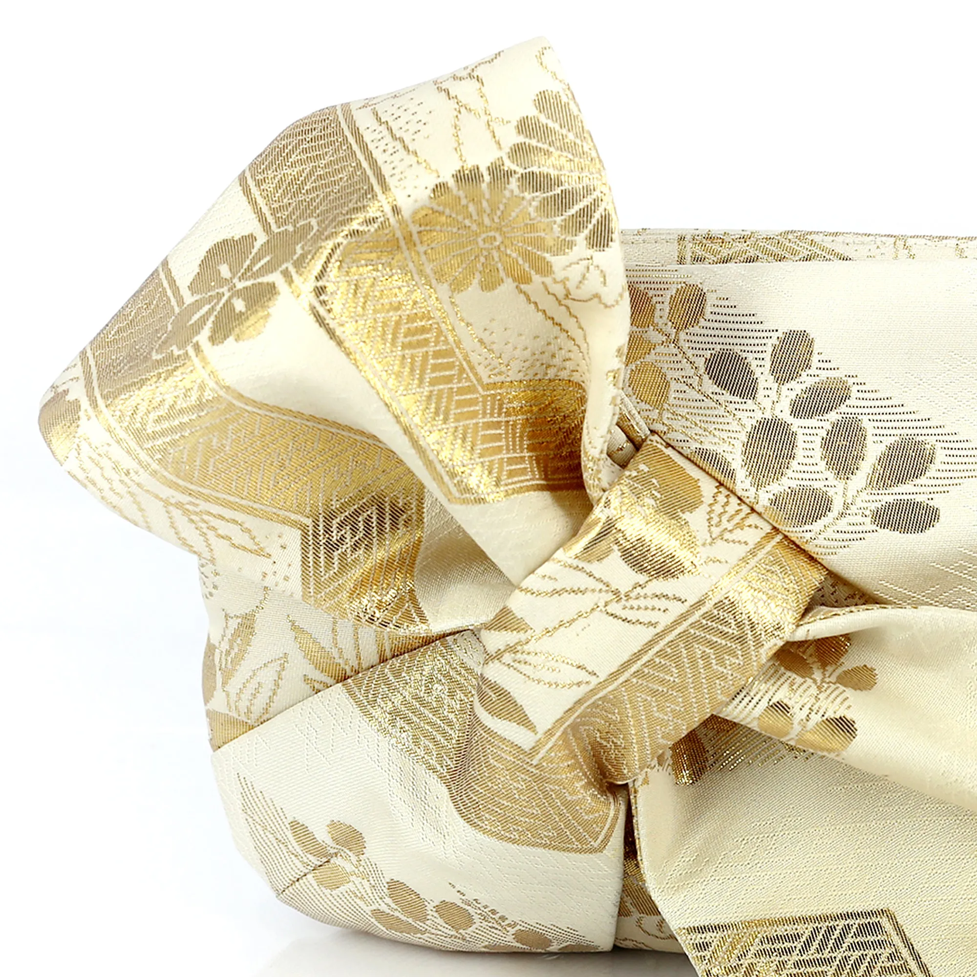 Kimono Obi Bow Clutch Bag | Gold spring | Upcycled from vintage Japanese Silk