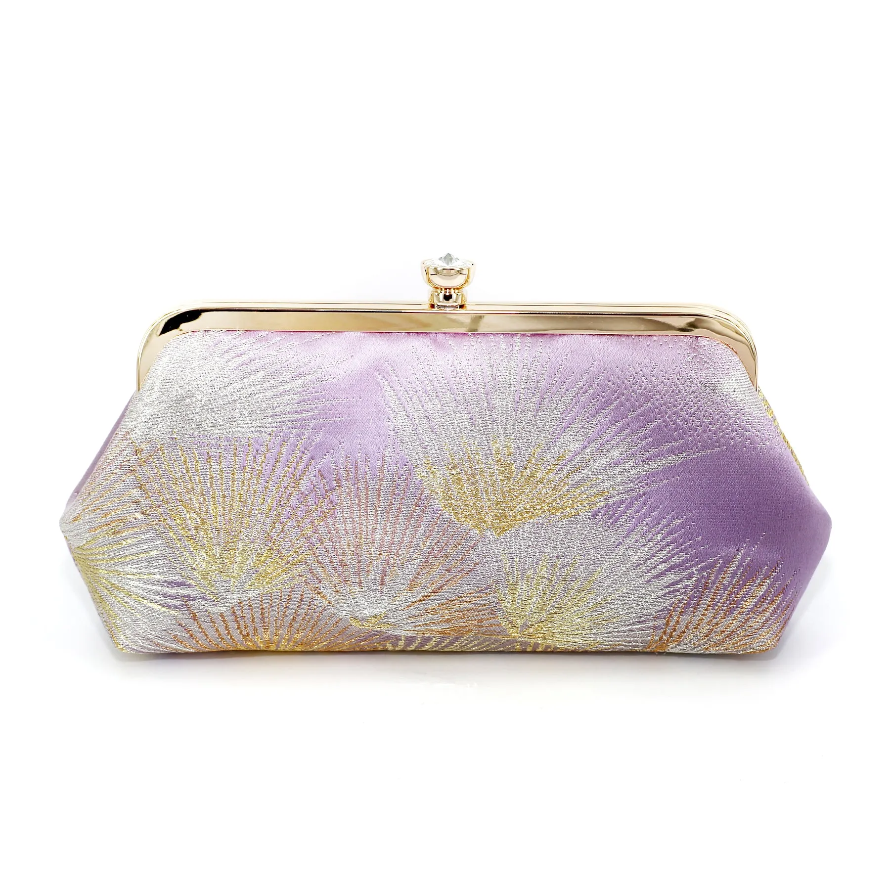 Kimono Pine Tree Clutch in Purple Lilac | Upcycled from vintage Japanese Obi