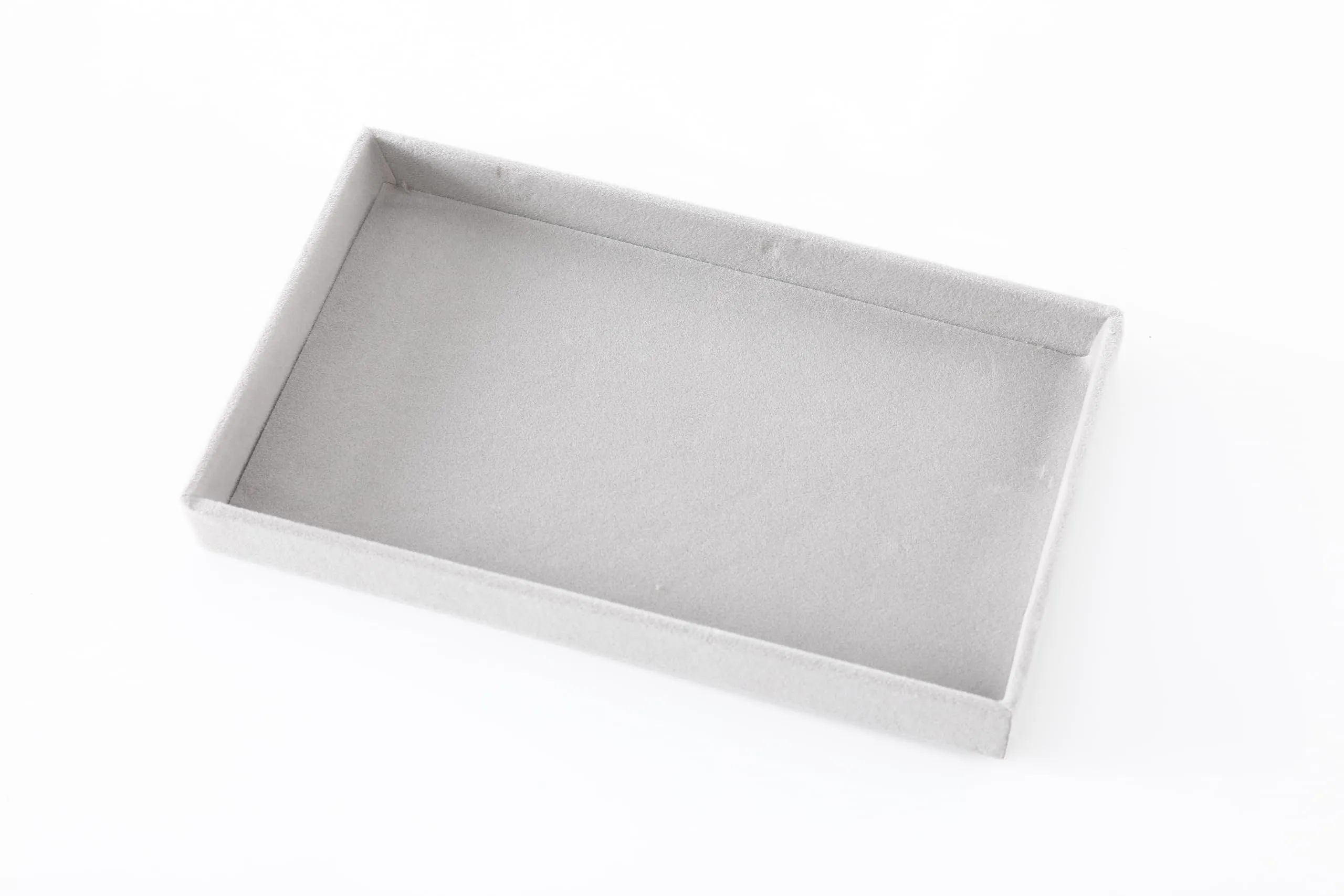 Kuber Industries 12 Pieces Velvet Jewelry Trays Organizer | Jewelry Storage Box | Jewelry Organizer | Showcase Holder Dresser Organizer for Earring Necklace Bracelet Ring | Pack of 3 |YBL4-02 | Grey