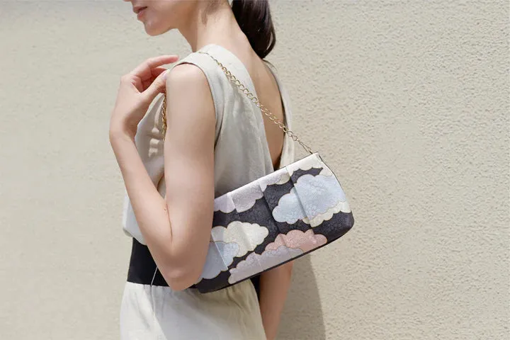 Kyo-Yuzen Clutch Bag - Black(monotone), Made in Kyoto, Japan