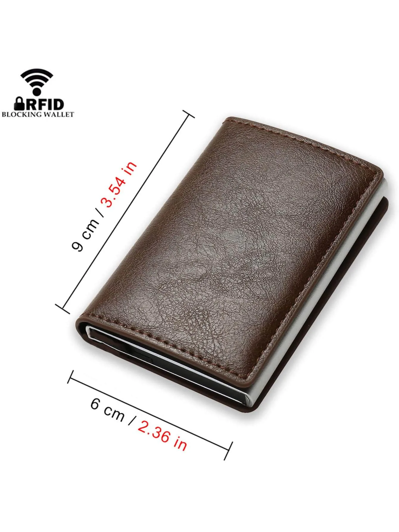 Leather & Metal RFID Blocking Card Holder Wallet, Credit Card Case, Father's Day Gift, Birthday Gift