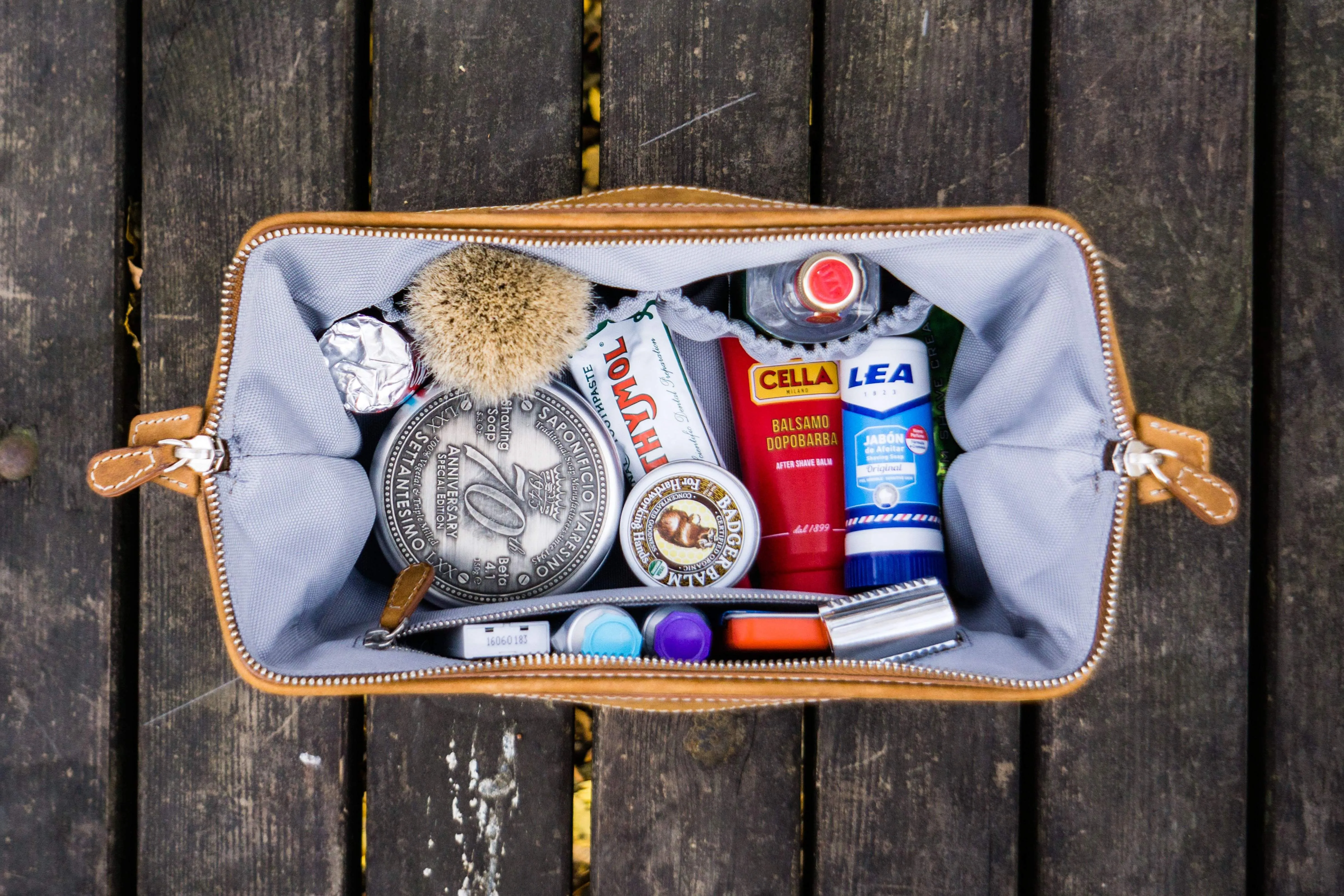 Leather Dopp Kit - Crazy Horse Brown