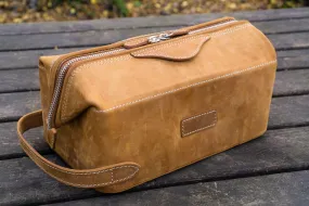 Leather Dopp Kit - Crazy Horse Brown