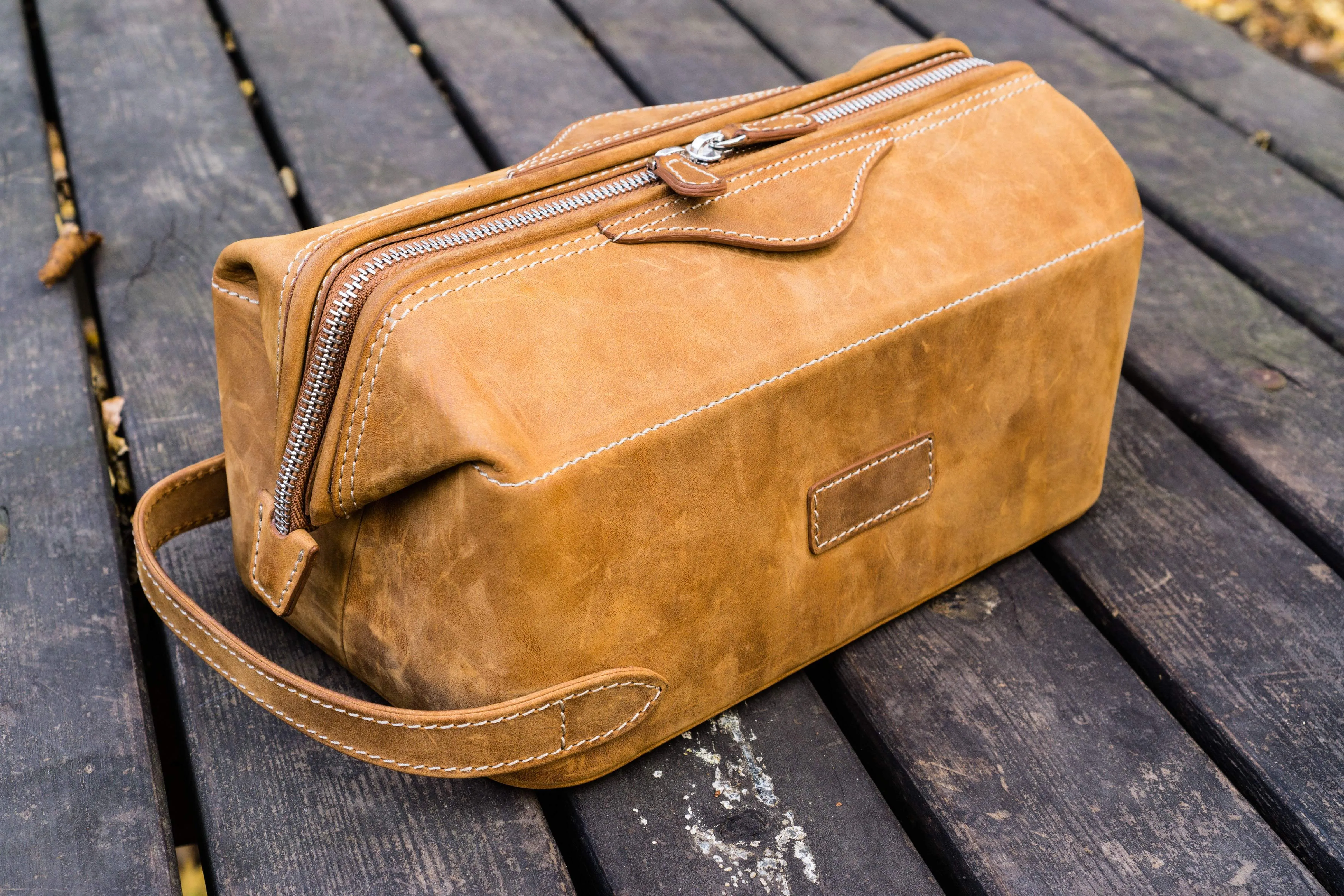 Leather Dopp Kit - Crazy Horse Brown